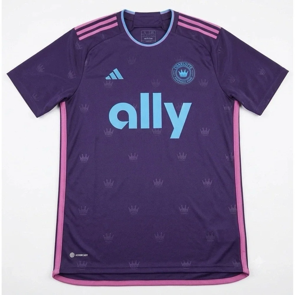 Adidas Soccer Jersey Mens XL Purple‎ Charlotte FC Ally Crown Aeroready Shirt